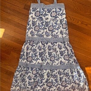 Blue and White Floral Maxi Dress